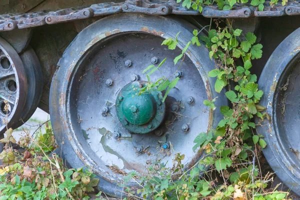 Räder Aus Dem Sowjetischen T34 Panzer — Stockfoto