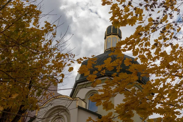 Salib Kristen Atap Gereja Katolik Yunani Ukraina — Stok Foto