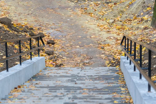 Nové Betonové Schody Městském Parku Podzim — Stock fotografie