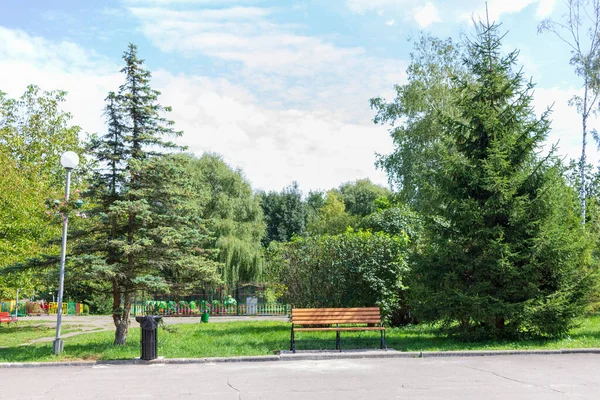 Krásná Podzimní Krajina Říjnu Žluté Listy Stromy Park — Stock fotografie