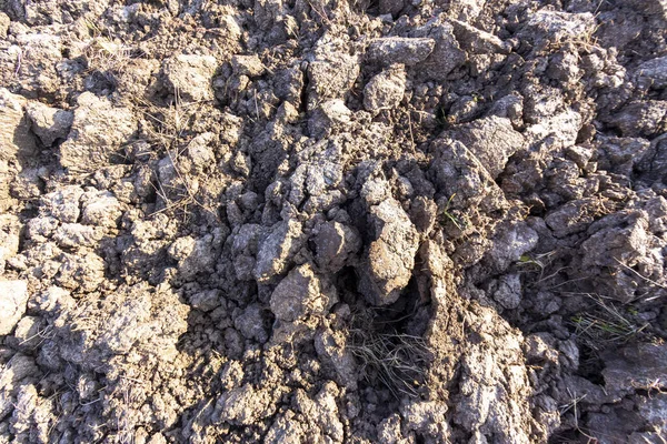 Textura Tierra Campo Que Acaba Ser Arado — Foto de Stock