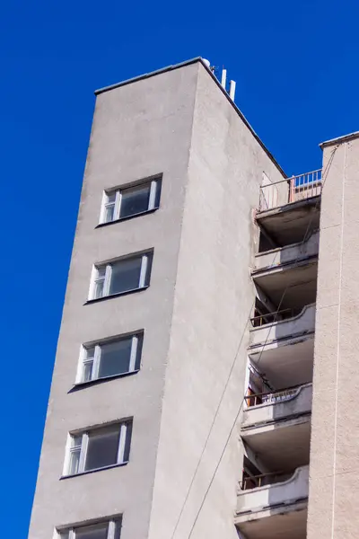 Fachada Colorida Edifício Residencial Cidade — Fotografia de Stock