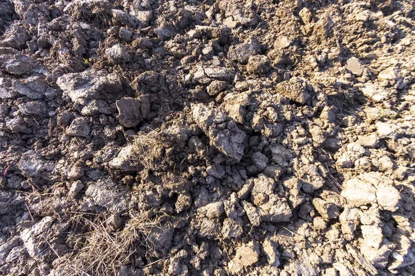 Textuur Van Aarde Een Veld Dat Net Geploegd — Stockfoto