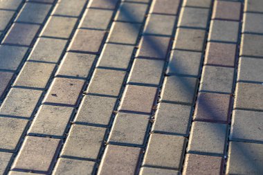 Kaldırımdaki kaldırımın dokusundaki gölge.