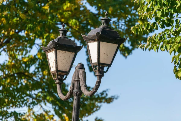 Lantern Park Background Blue Sky — Stock Photo, Image