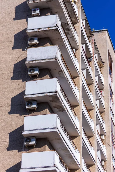 Fachada Colorida Edifício Residencial Cidade — Fotografia de Stock