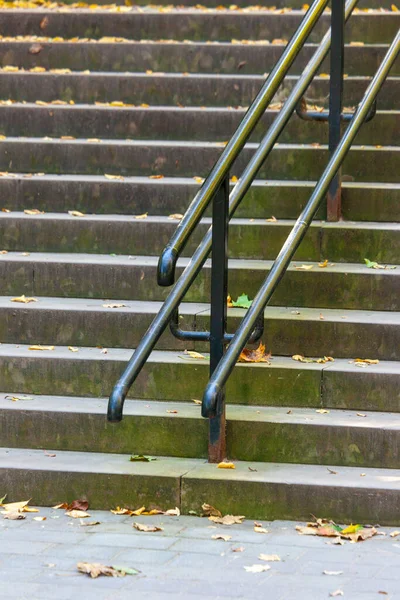 Escaliers Pierre Sur Rampe Dans Parc Automne — Photo