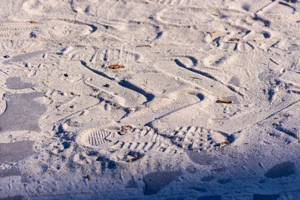 Footprints Yellow Sand Park — Stock Photo, Image