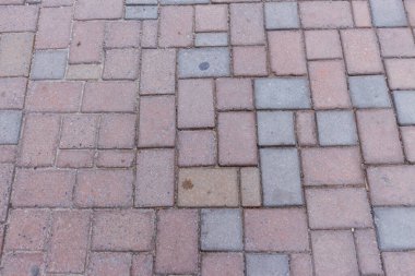 Arkaplan için kırmızı kare kaldırım taşlarının dokusu