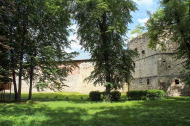 Ortaçağ taş şatosunun kalıntıları. Berezhany Şehri, Ukrayna