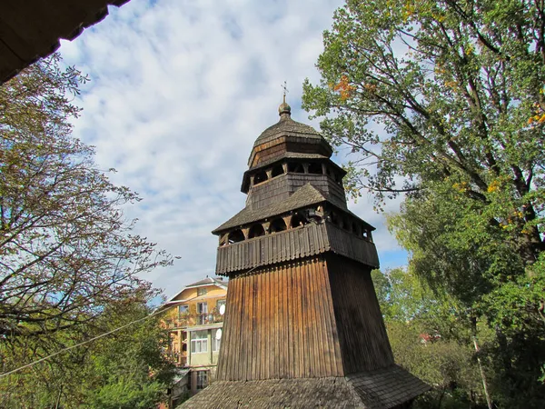 Старая Деревянная Церковь Карпатах Ивано Франковской Области — стоковое фото