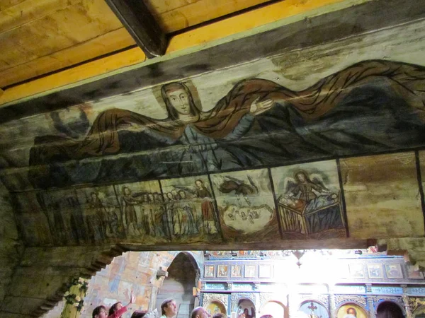 Igreja Madeira Velha Nos Cárpatos Região Ivano Frankivsk — Fotografia de Stock