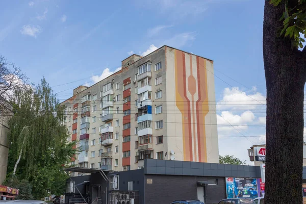 Улітку Фасаді Будинку Україні Галичині — стокове фото