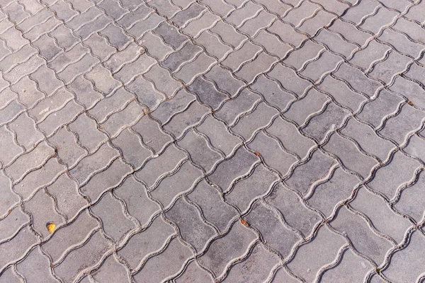 Parktaki bir patikada kaldırım taşlarının dokusu