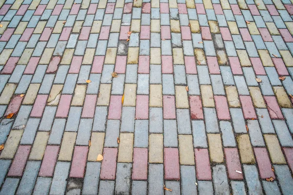 Textur Aus Alten Pflastersteinen Auf Einem Bürgersteig Der Stadt — Stockfoto