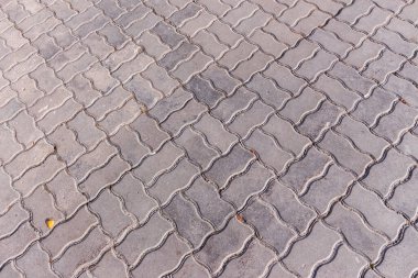 Parktaki bir patikada kaldırım taşlarının dokusu