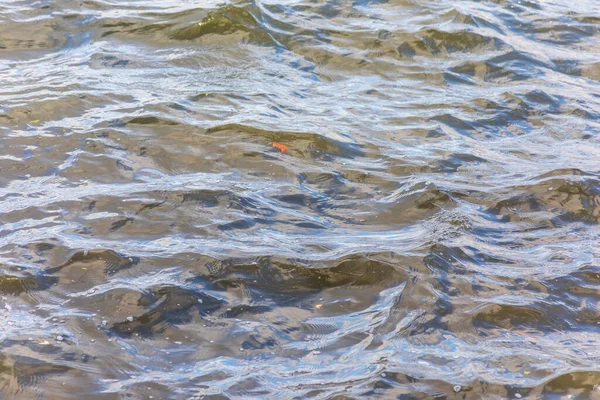 Textur Gelber Wellen Auf Dem Wasser Während Eines Sturms — Stockfoto