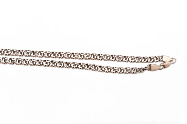 Silver Female Chain White Background — Stock Photo, Image