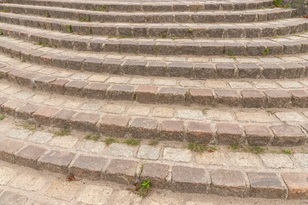 Ancient Stone Staircase Texture Street Staircase Granite Steps Medieval Staircase — 图库照片