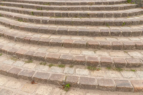 Gamla Stentrappan Konsistensen Gatutrappa Granittrappor Medeltida Trappa Gatan Staden — Stockfoto