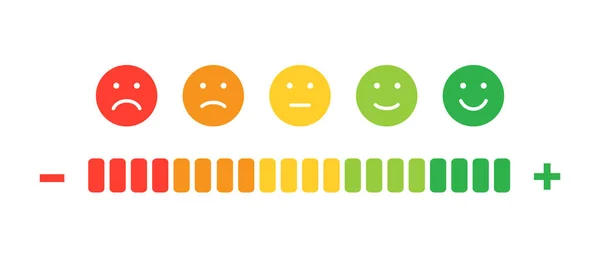 顧客満足度 フィードバック感情スケール 評価の概念 ベクターイラスト — ストックベクタ