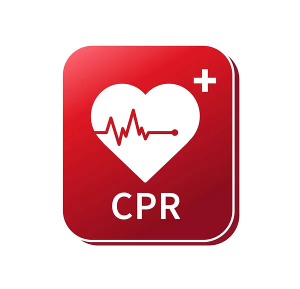 Cpr Taste Notfall Defibrillator Schild Automatisierter Externer Defibrillator Herzen Sind — Stockvektor