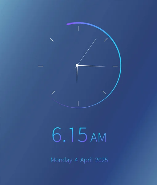 Horloge App Design Interface Horloge Mobile Conception Technologie Moderne Fond — Image vectorielle