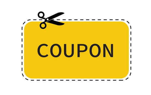 Tagliare Coupon Con Forbici Confini Del Coupon Linea Tratteggiata Quadrata — Vettoriale Stock