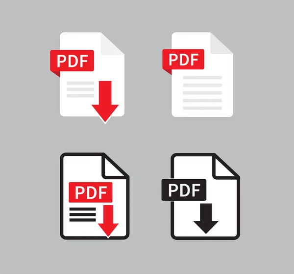 Set Pdf Icon Isolated Gray Background Download Pdf File Vector — Stock Vector
