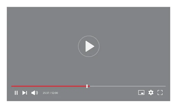 Interface Lecteur Vidéo Isolée Sur Fond Blanc Conception Modèles Streaming — Image vectorielle