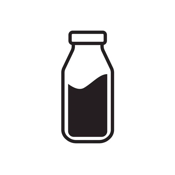 Icono Botella Leche Sobre Fondo Blanco Diseño Plano Ilustración Vectorial — Archivo Imágenes Vectoriales