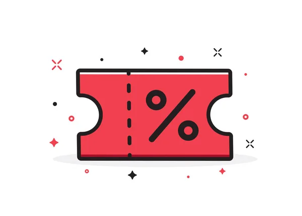 Beyaz arka planda kupon simgesi. İndirim indirimi indirimi. Alışveriş kuponu. Para tasarrufu konsepti. Düz dizayn. Vektör illüstrasyonu