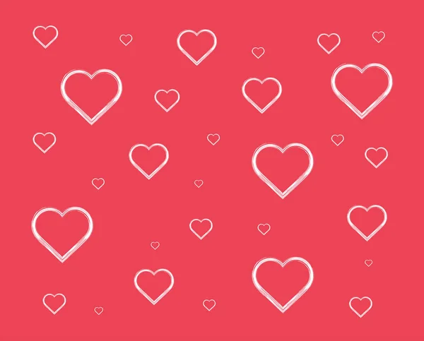 Fundo Padrão Corações Para Dia Dos Namorados Cartão Decorado Com — Vetor de Stock