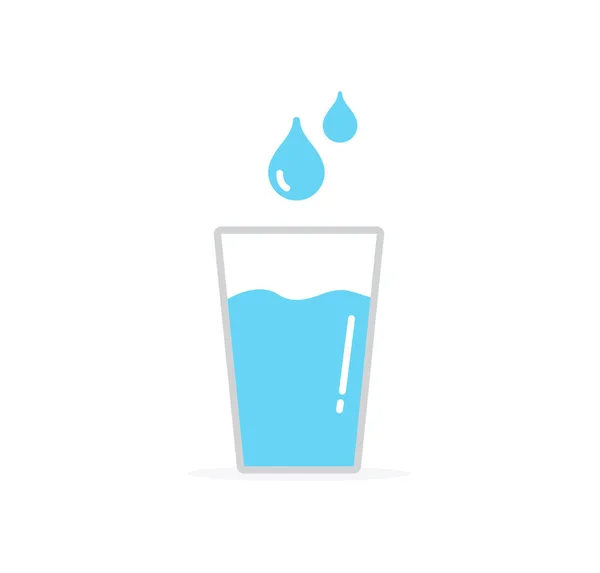 Szklankę Wody Krople Wody Odizolowane Białym Tle Ilustracja Wektora — Wektor stockowy