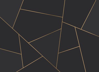 Altın çizgili mozaik arka plan. Üçgen desen siyah. Lüks bir şekilde. vektör illüstrasyonu.