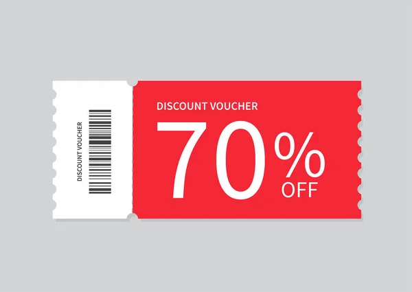 Coupon Template Isoliert Auf Grauem Hintergrund Rabattgutschein Rabatt Einkaufsgutschein Flache — Stockvektor