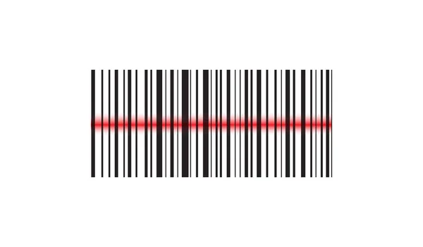 Laser Scanning Etikett Mit Barcode Realistisches Barcode Symbol Vektorillustration — Stockvektor