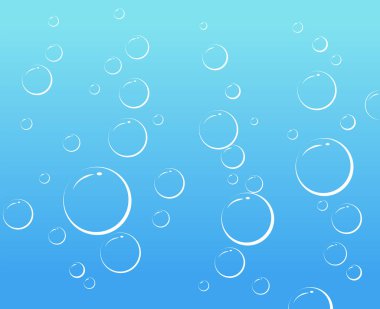 Kusursuz kabarcıklar. Sualtı oksijeni. Sabun köpükleri Vektör illüstrasyonuName