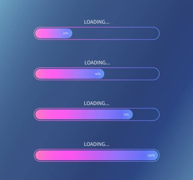 loading bar progress indicator with percents. load sign. Flat design. Vector Illustration