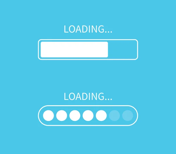 Loading Bar Isolated Blue Background Progress Bar Icon Vector Illustration — Stok Vektör
