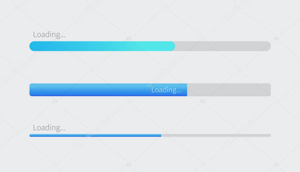 Set Loading bar progress. load indicator sign. Vector illustration