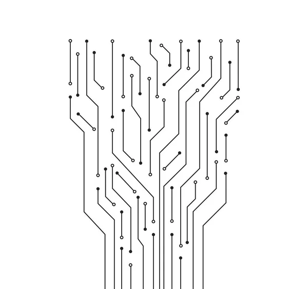 Elektronika Obwodów Drukowanych Izolowana Białym Tle Tło Obwodu Drukowanego Wzoru — Wektor stockowy