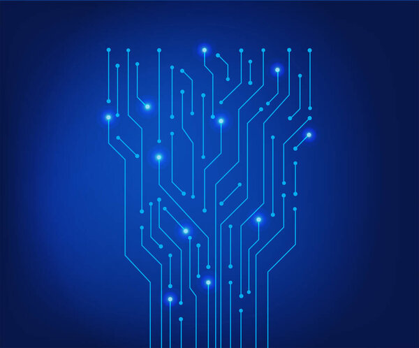 Circuit board futuristic technology. Abstract technology blue background. Vector illustration