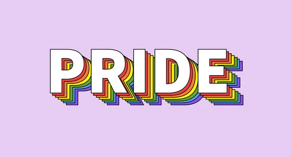 Typografia Dumy Lgbt Duma Miesiąca Czerwcu Kolorowe Litery Tekstowe Ilustracja — Wektor stockowy