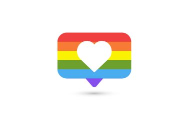 Sosyal medya lgbt simgesini seviyor. Tebligat gibi. Haziranda gurur ayı. LGBTQ. Vektör illüstrasyonu
