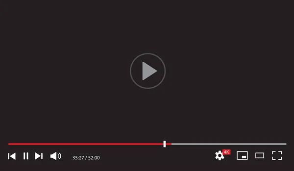 Интерфейс Видео Плеера Шаблон Потокового Видео Кнопка Игры Векторная Иллюстрация — стоковый вектор