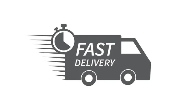 Fast Delivery Truck Icon Stopwatch Fast Shipping Design Website Mobile — 스톡 벡터