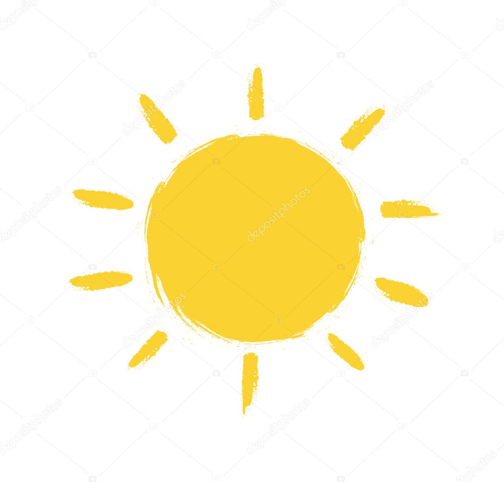 Sun icon isolated on white background. Sunshine, Sunset. Vector illustration.