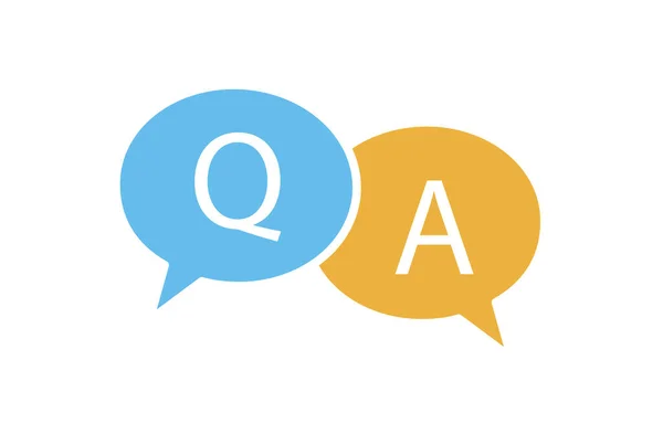 Questions Answers Speech Bubble Icon Button White Background Vector Illustration — Archivo Imágenes Vectoriales