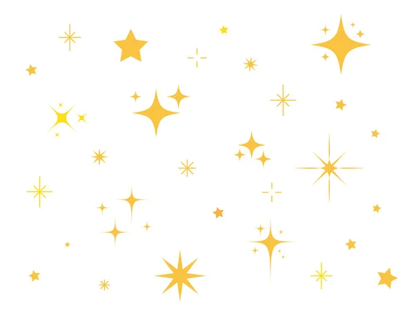Sparkles Stars Isolated White Background Set Twinkling Stars Stars Light — Stok Vektör